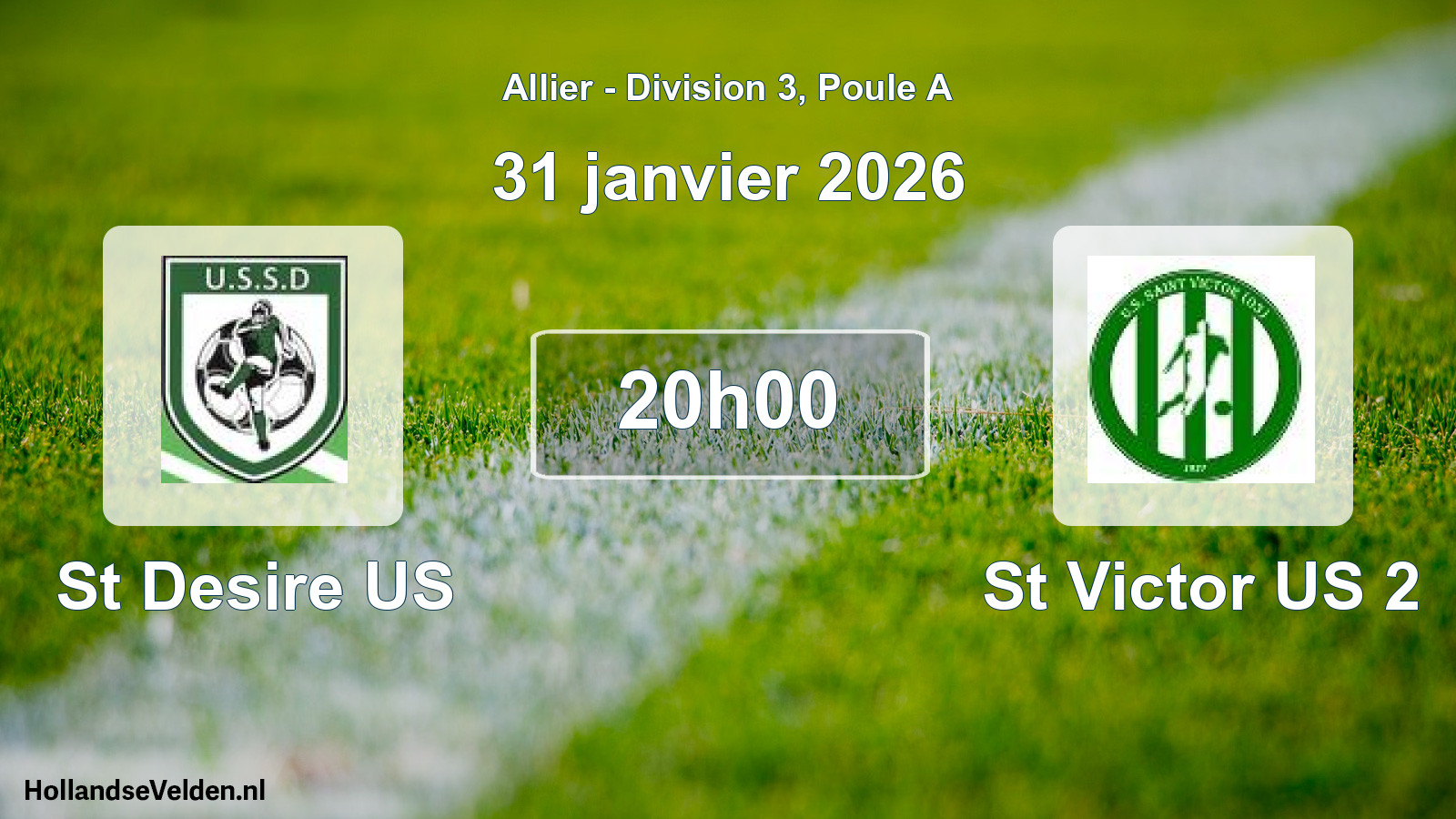 Geplande wedstrijd: St Desire US - St Victor US 2 (31 januari 2026)