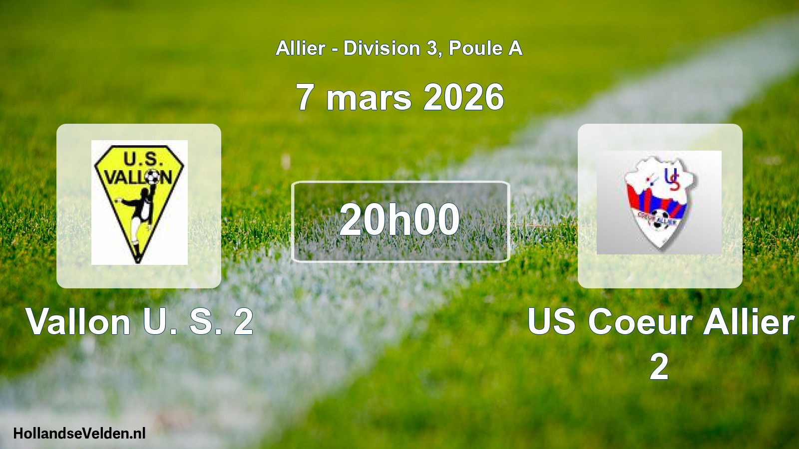 Geplande wedstrijd: Vallon U. S. 2 - US Coeur Allier 2 (7 maart 2026)