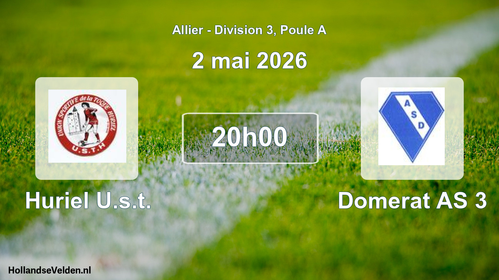 Geplande wedstrijd: Huriel U.s.t. - Domerat AS 3 (2 mei 2026)