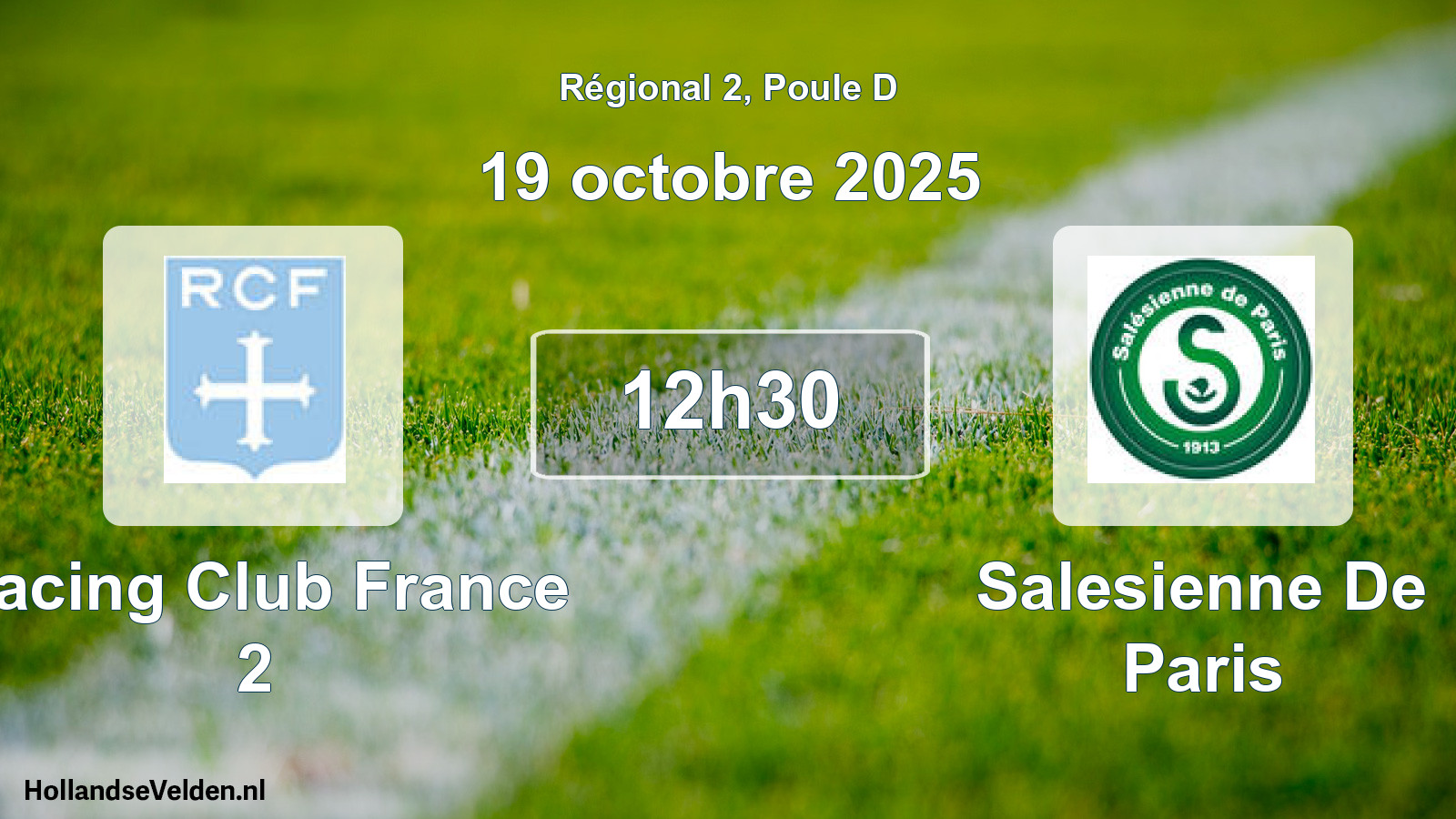 Geplande wedstrijd: Racing Club France 2 - Salesienne De Paris (19 octobre 2025)