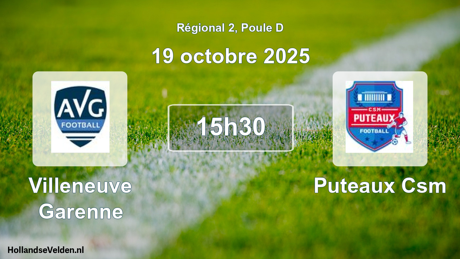 Geplande wedstrijd: Villeneuve Garenne - Puteaux Csm (19 octobre 2025)