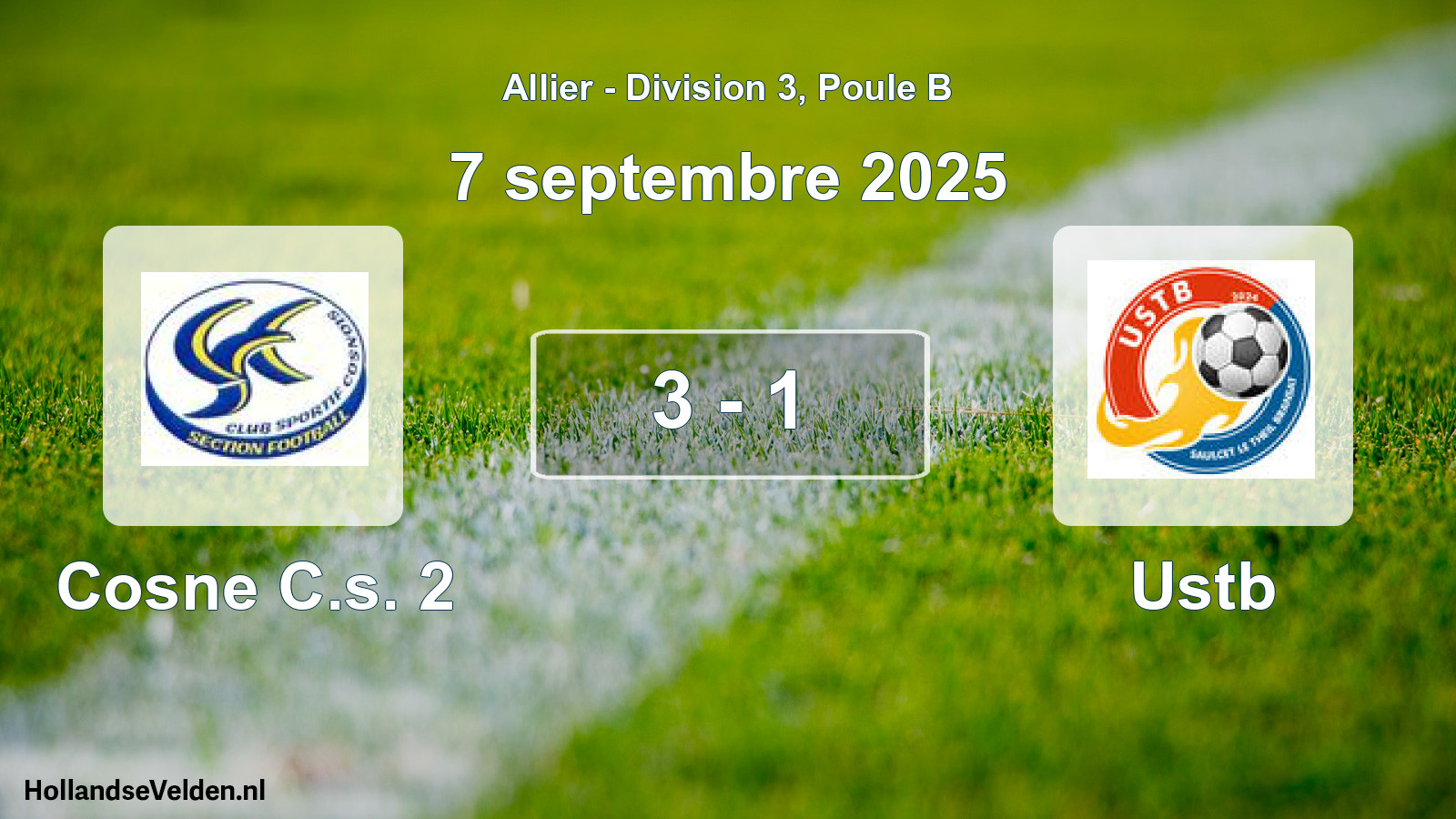 Match joué: Cosne C.s. 2 - Ustb 3 - 1 (7 septembre 2025)