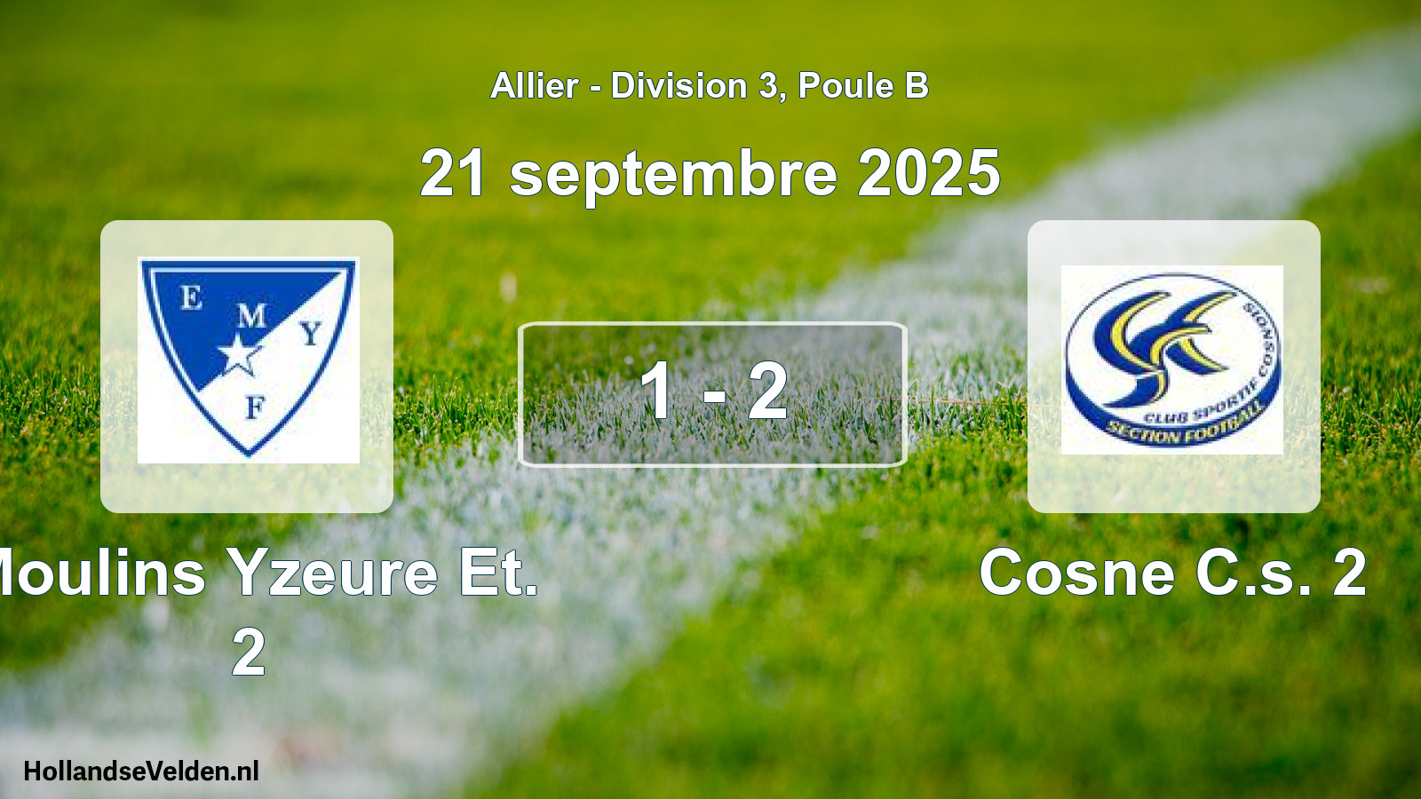 Gespeelde wedstrijd: Moulins Yzeure Et. 2 - Cosne C.s. 2 1 - 2 (21 september 2025)