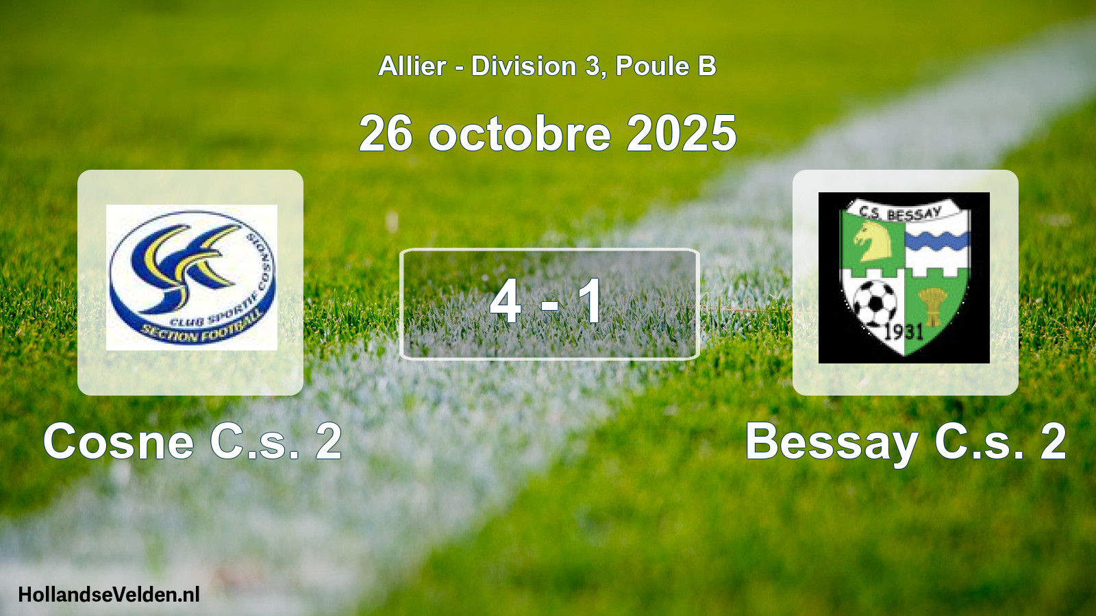 Match joué: Cosne C.s. 2 - Bessay C.s. 2 4 - 1 (26 octobre 2025)