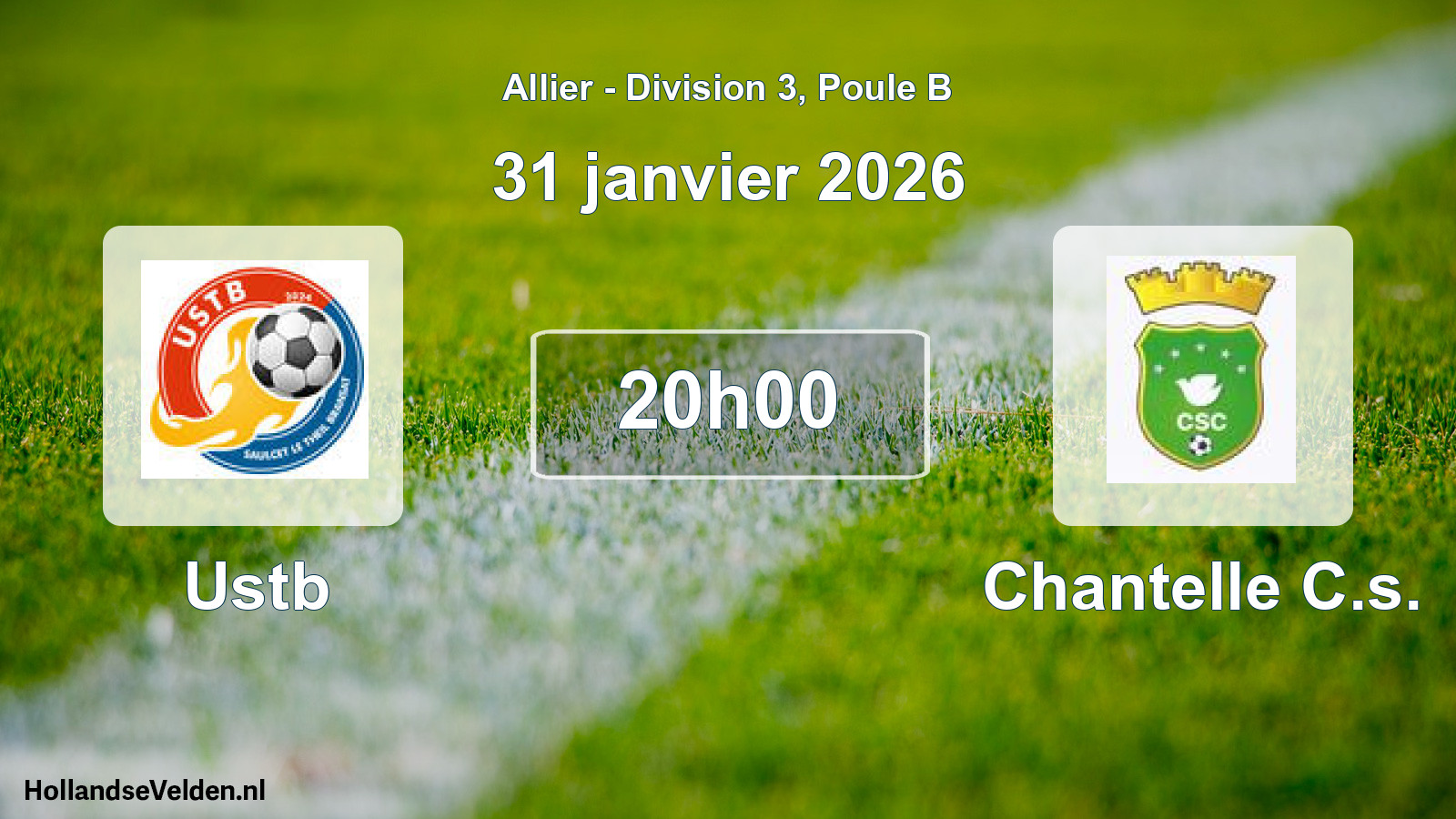 Geplande wedstrijd: Ustb - Chantelle C.s. (31 januari 2026)