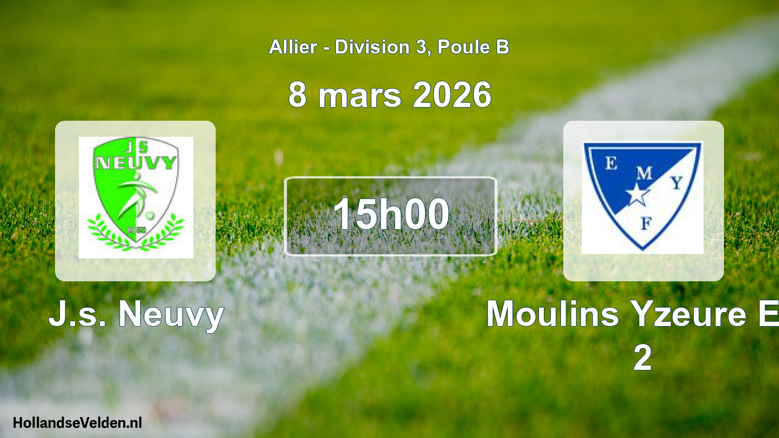 Match programmé: J.s. Neuvy - Moulins Yzeure Et. 2 (8 mars 2026)