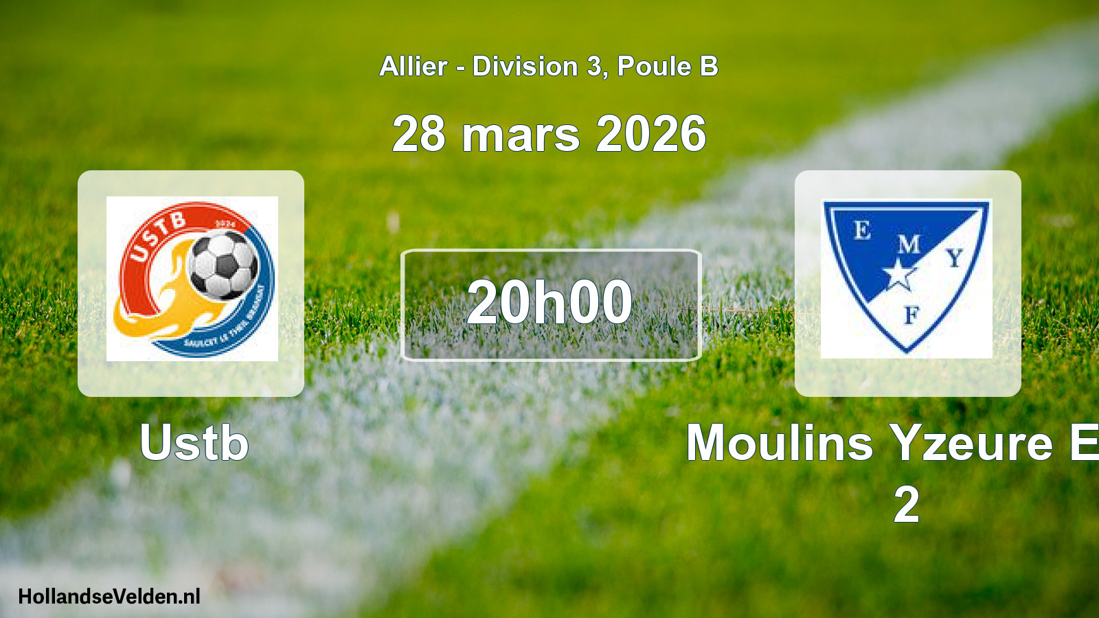 Match programmé: Ustb - Moulins Yzeure Et. 2 (28 mars 2026)