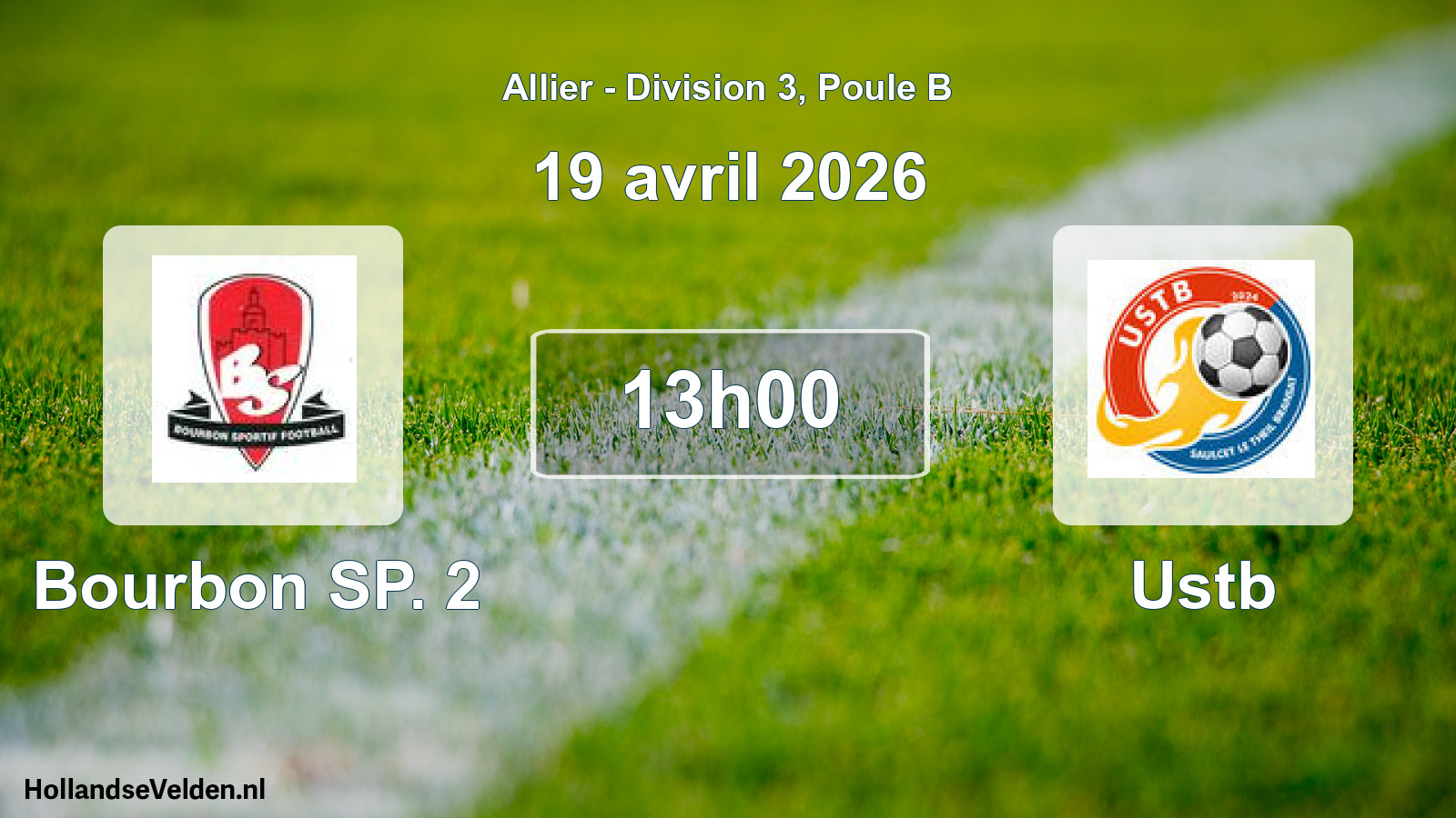 Match programmé: Bourbon SP. 2 - Ustb (19 avril 2026)