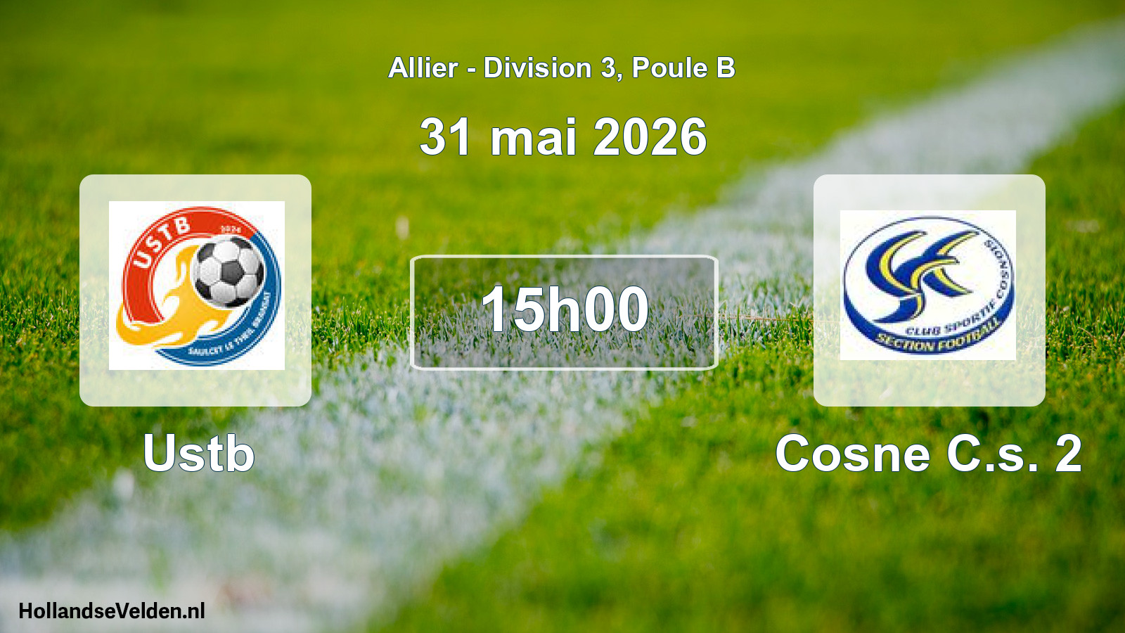 Match programmé: Ustb - Cosne C.s. 2 (31 mai 2026)