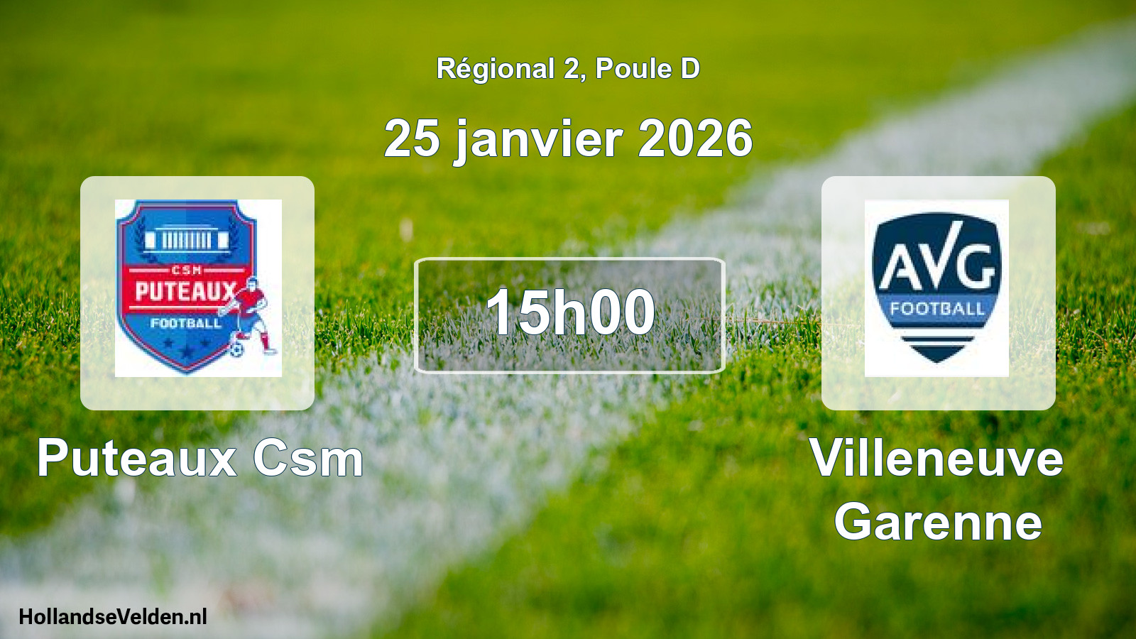 Geplande wedstrijd: Puteaux Csm - Villeneuve Garenne (25 januari 2026)