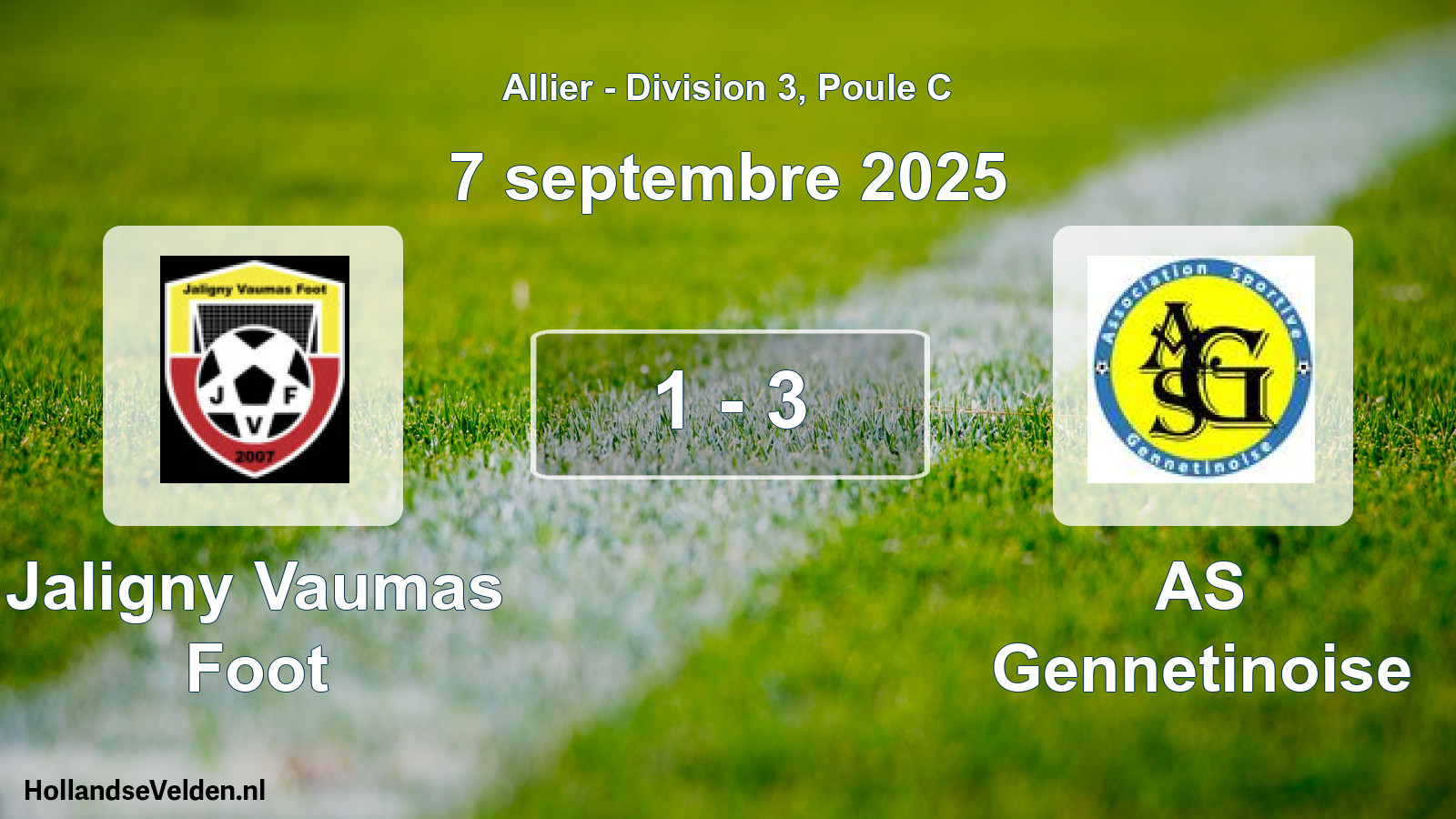 Gespeelde wedstrijd: Jaligny Vaumas Foot - AS Gennetinoise 1 - 3 (7 september 2025)