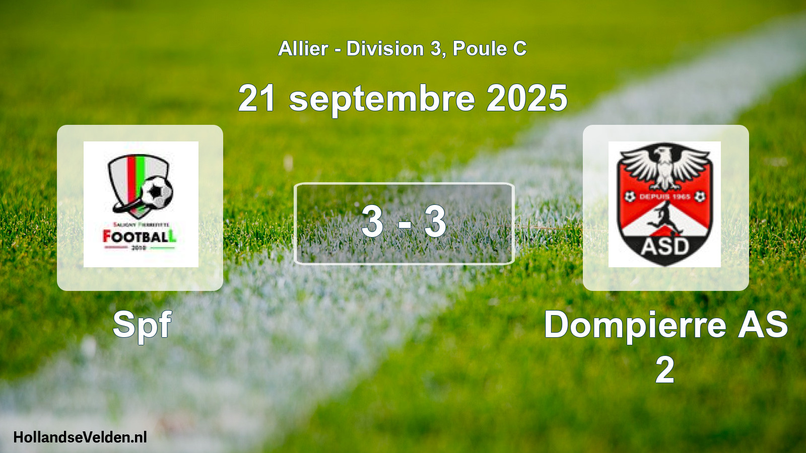 Match joué: Spf - Dompierre AS 2 3 - 3 (21 septembre 2025)