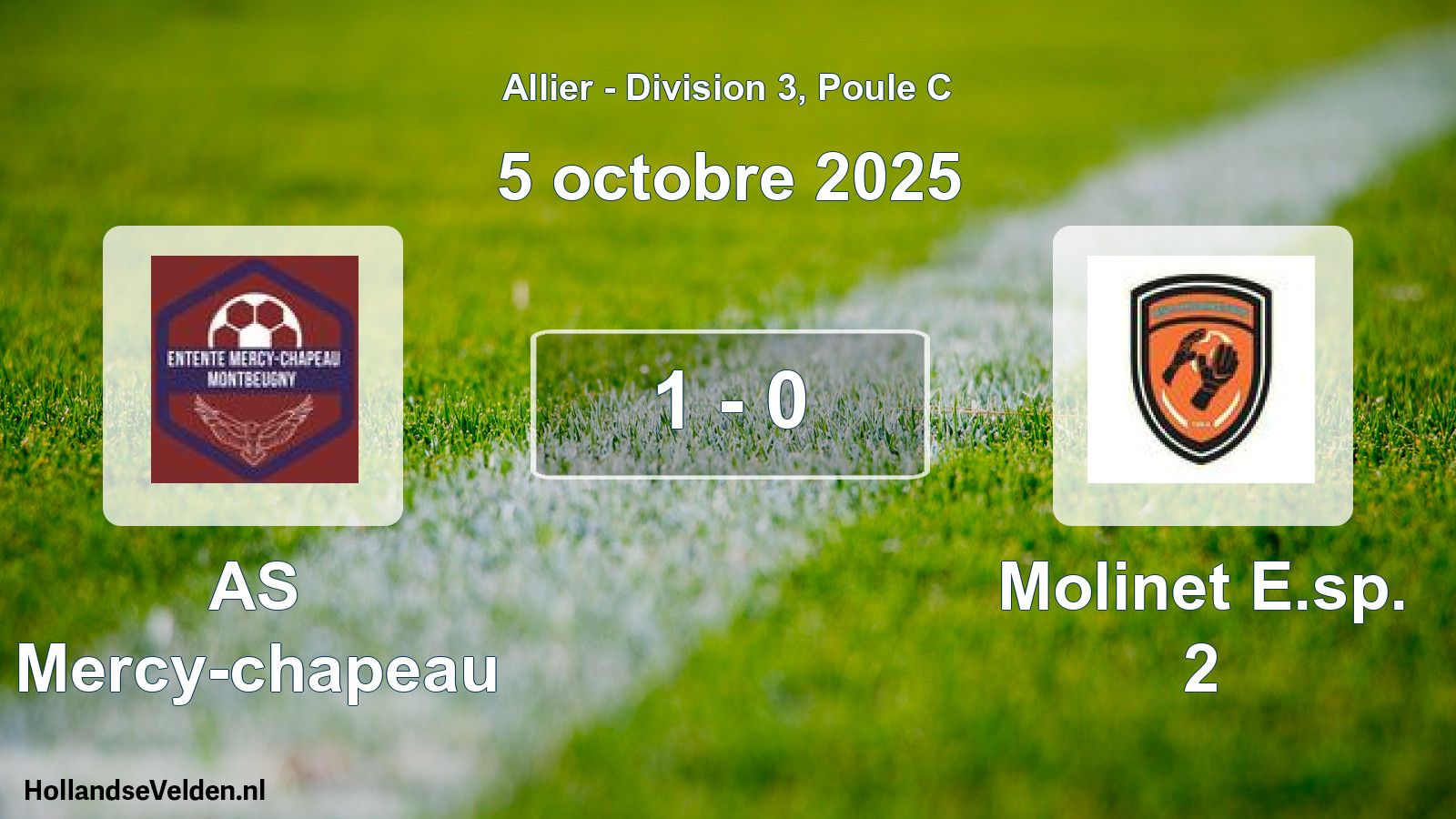 Gespeelde wedstrijd: AS Mercy-chapeau - Molinet E.sp. 2 1 - 0 (5 oktober 2025)