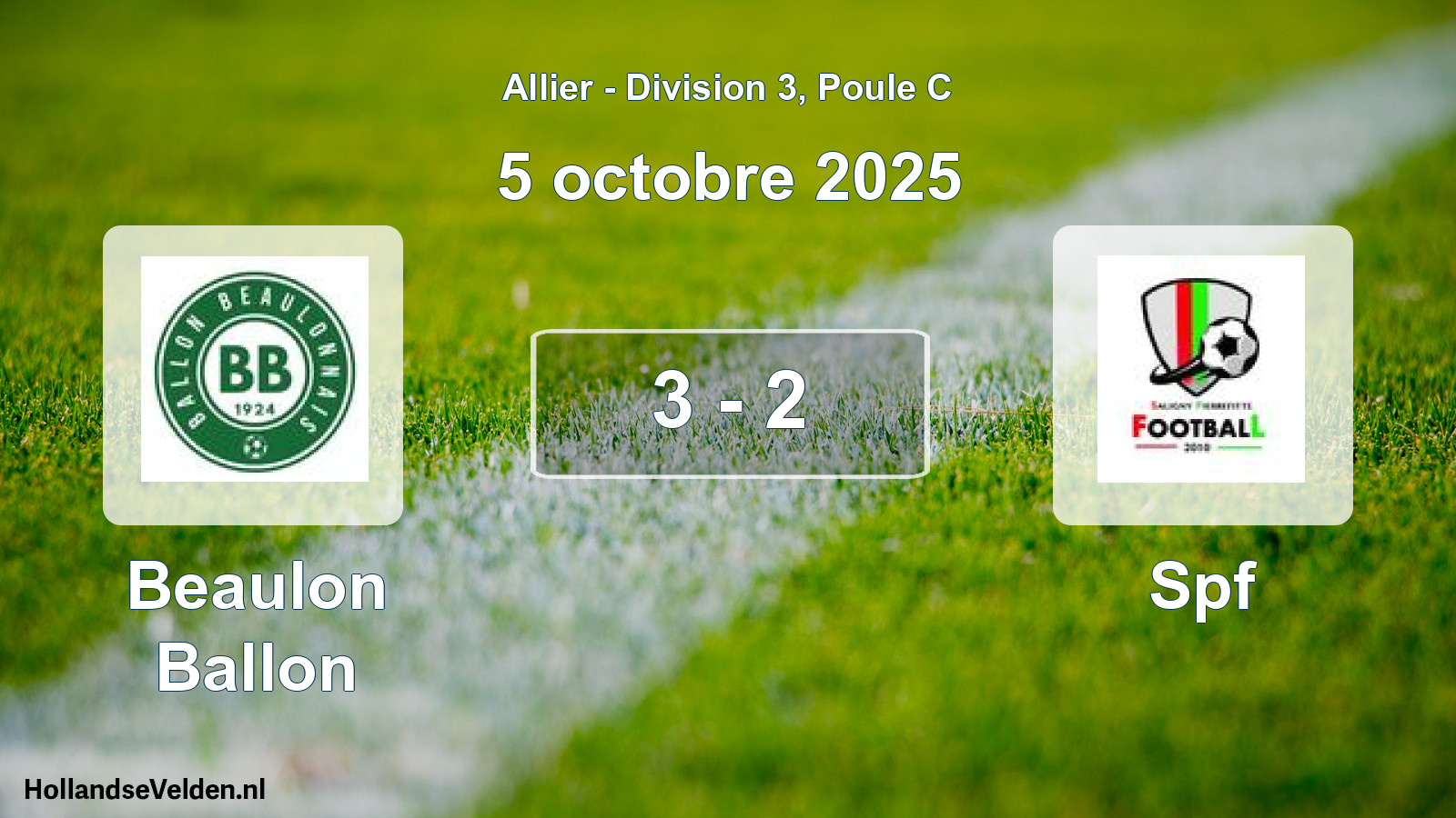 Gespeelde wedstrijd: Beaulon Ballon - Spf 3 - 2 (5 oktober 2025)