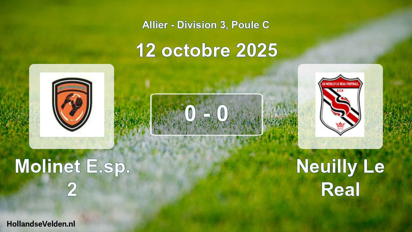 Match joué: Molinet E.sp. 2 - Neuilly Le Real 0 - 0 (12 octobre 2025)