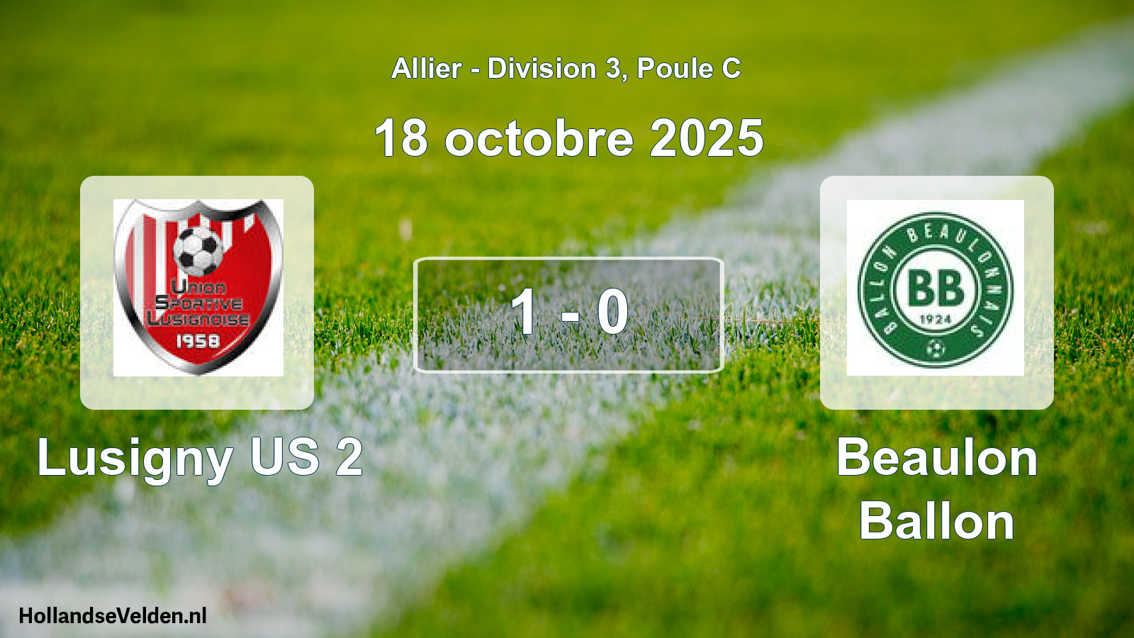 Gespeelde wedstrijd: Lusigny US 2 - Beaulon Ballon 1 - 0 (18 oktober 2025)