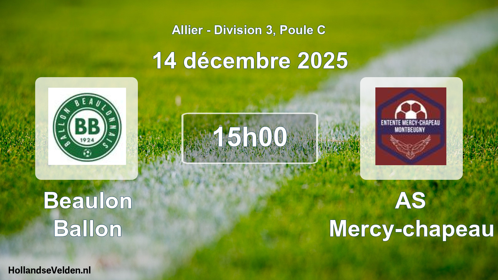 Match programmé: Beaulon Ballon - AS Mercy-chapeau (14 décembre 2025)