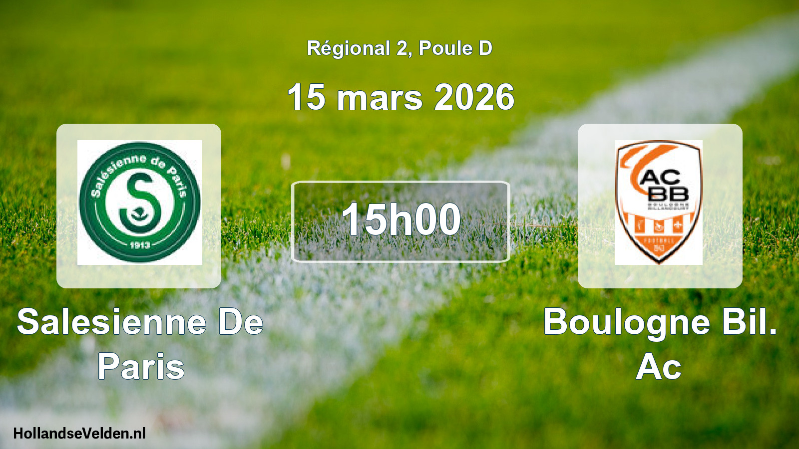 Geplande wedstrijd: Salesienne De Paris - Boulogne Bil. Ac (15 maart 2026)