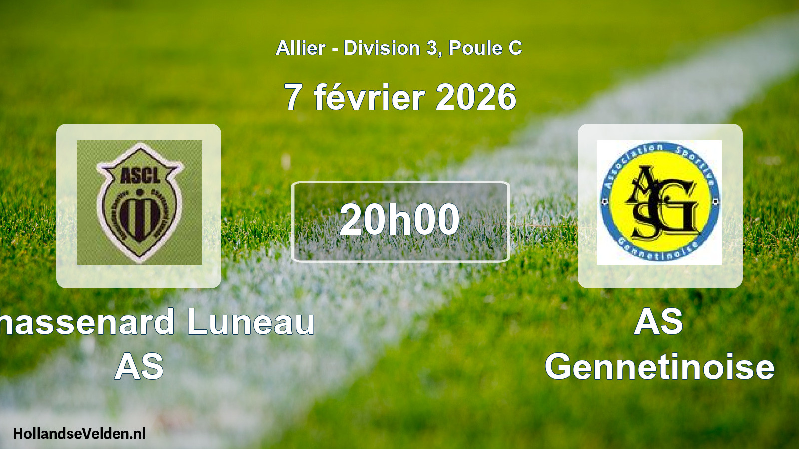 Match programmé: Chassenard Luneau AS - AS Gennetinoise (7 février 2026)