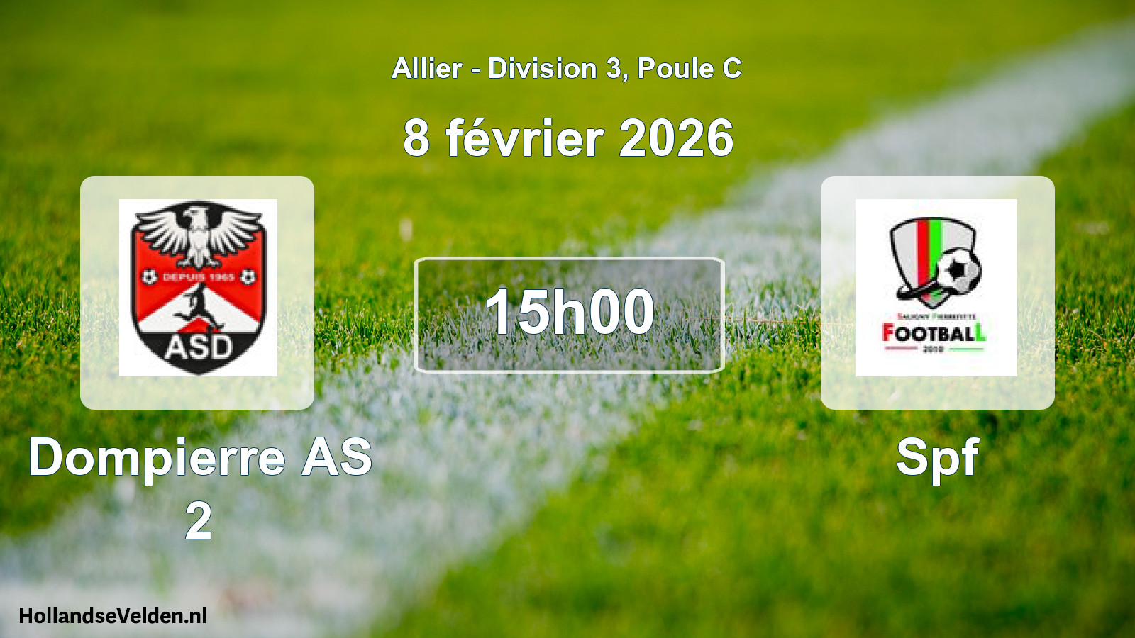 Match programmé: Dompierre AS 2 - Spf (8 février 2026)