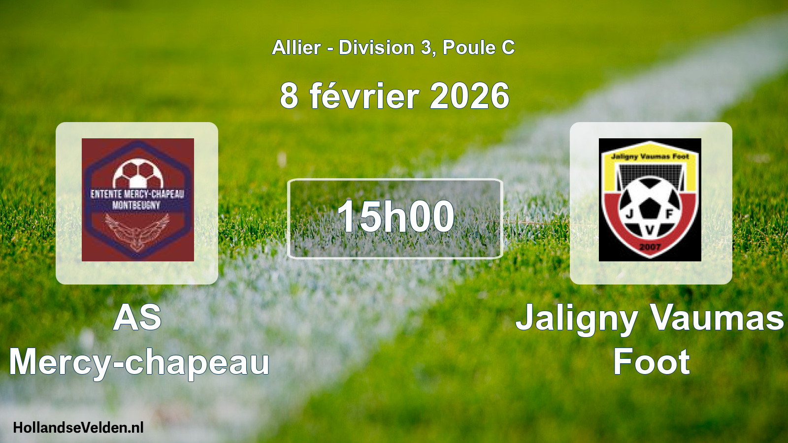 Match programmé: AS Mercy-chapeau - Jaligny Vaumas Foot (8 février 2026)