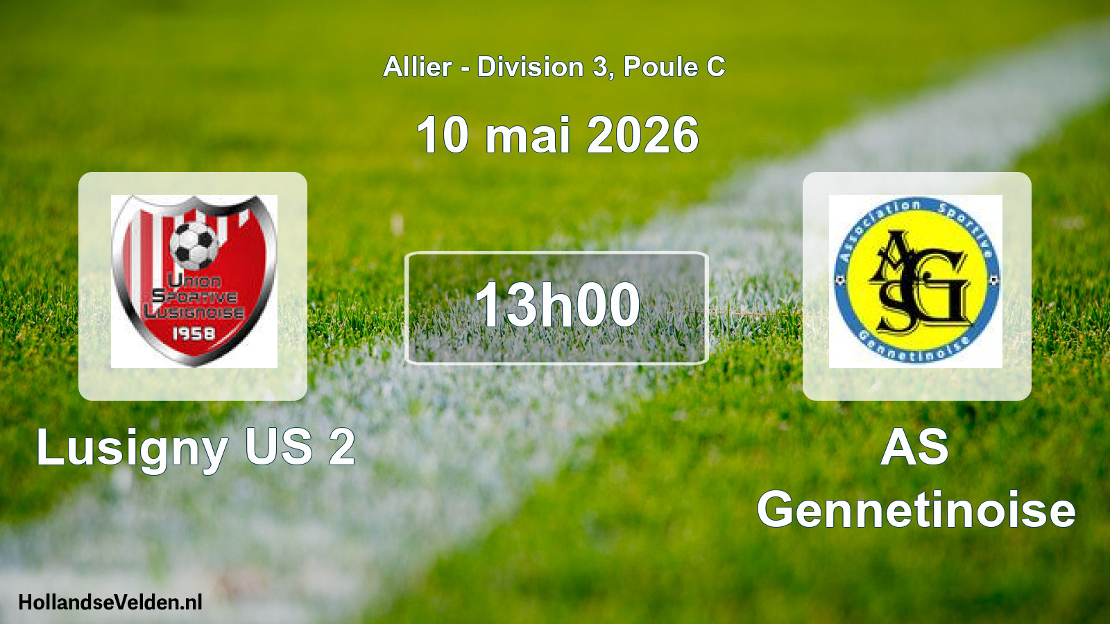 Match programmé: Lusigny US 2 - AS Gennetinoise (10 mai 2026)