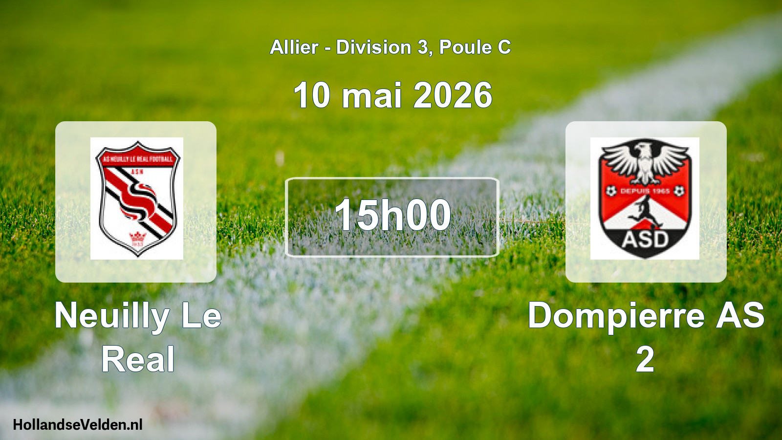 Match programmé: Neuilly Le Real - Dompierre AS 2 (10 mai 2026)