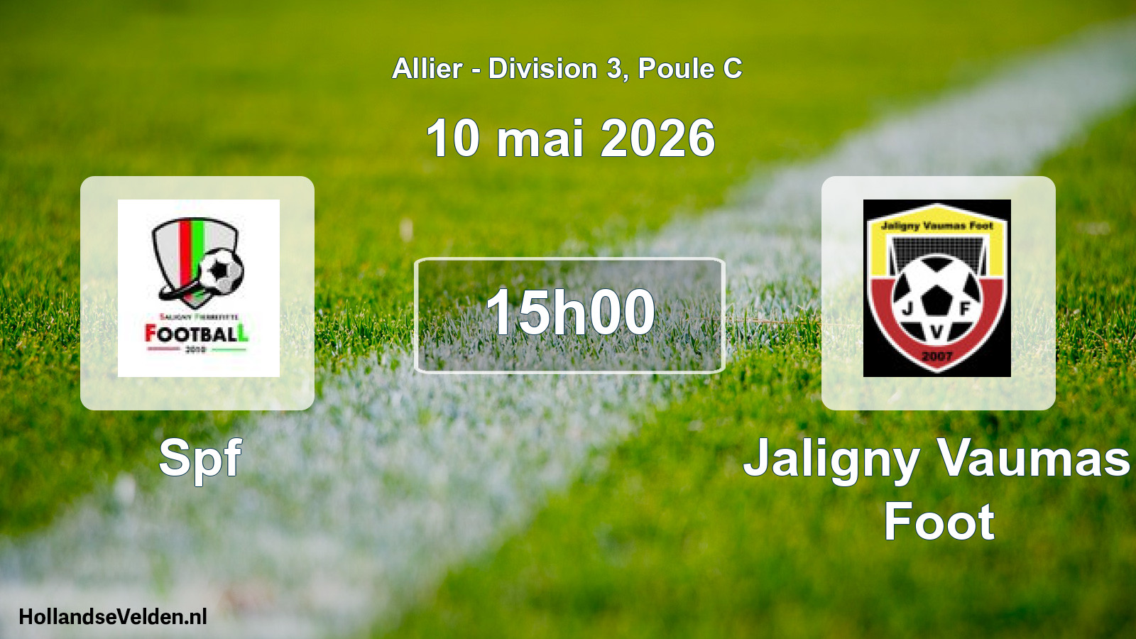 Match programmé: Spf - Jaligny Vaumas Foot (10 mai 2026)
