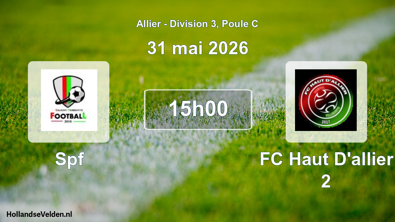 Geplande wedstrijd: Spf - FC Haut D'allier 2 (31 mei 2026)
