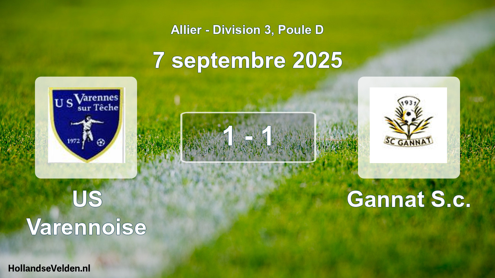 Gespeelde wedstrijd: US Varennoise - Gannat S.c. 1 - 1 (7 september 2025)