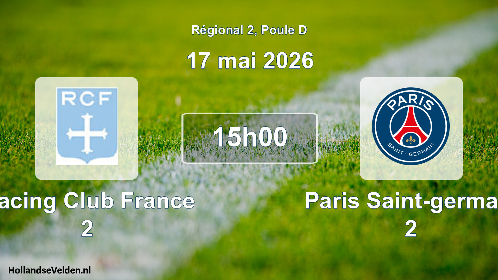Geplande wedstrijd: Racing Club France 2 - Paris Saint-germain 2 (17 mai 2026)