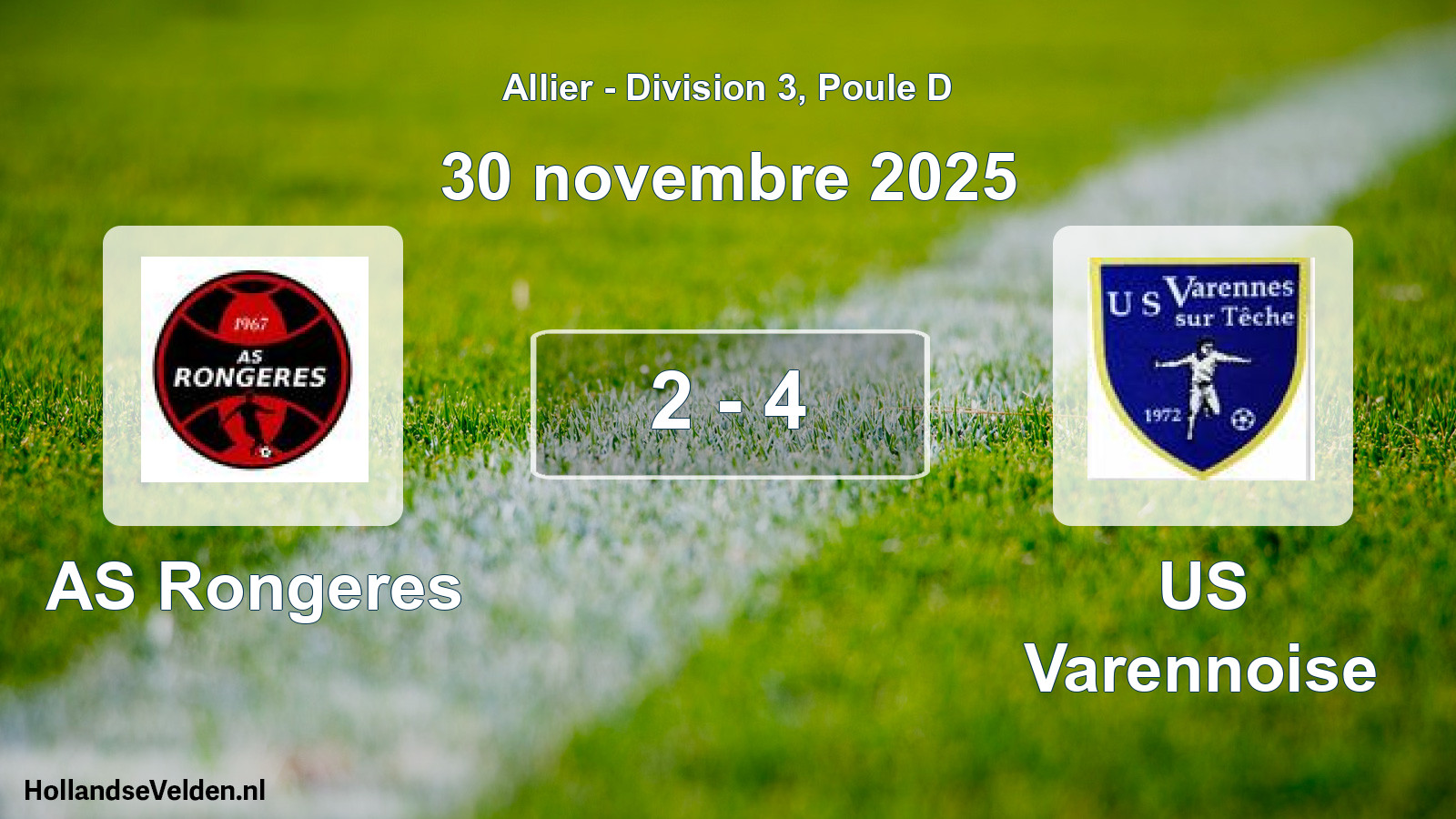 Gespeelde wedstrijd: AS Rongeres - US Varennoise 2 - 4 (30 november 2025)