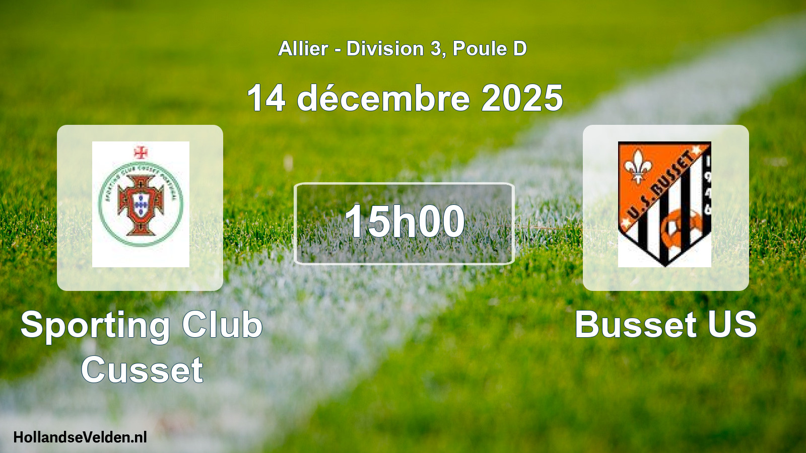 Geplande wedstrijd: Sporting Club Cusset - Busset US (14 december 2025)