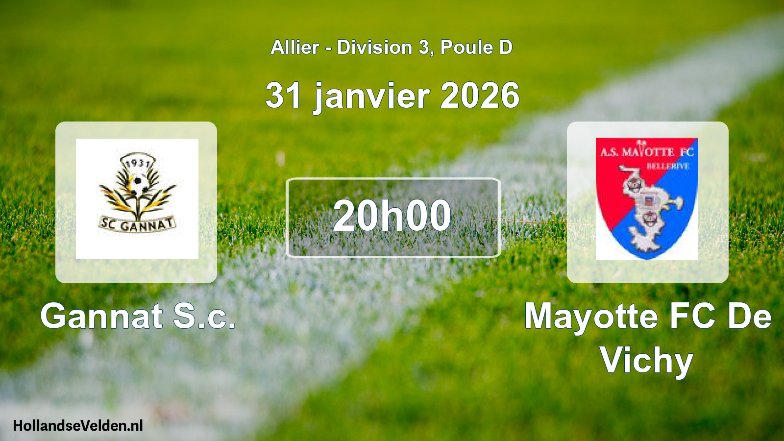 Scheduled Match: Gannat S.c. - Mayotte FC De Vichy (31 January 2026)