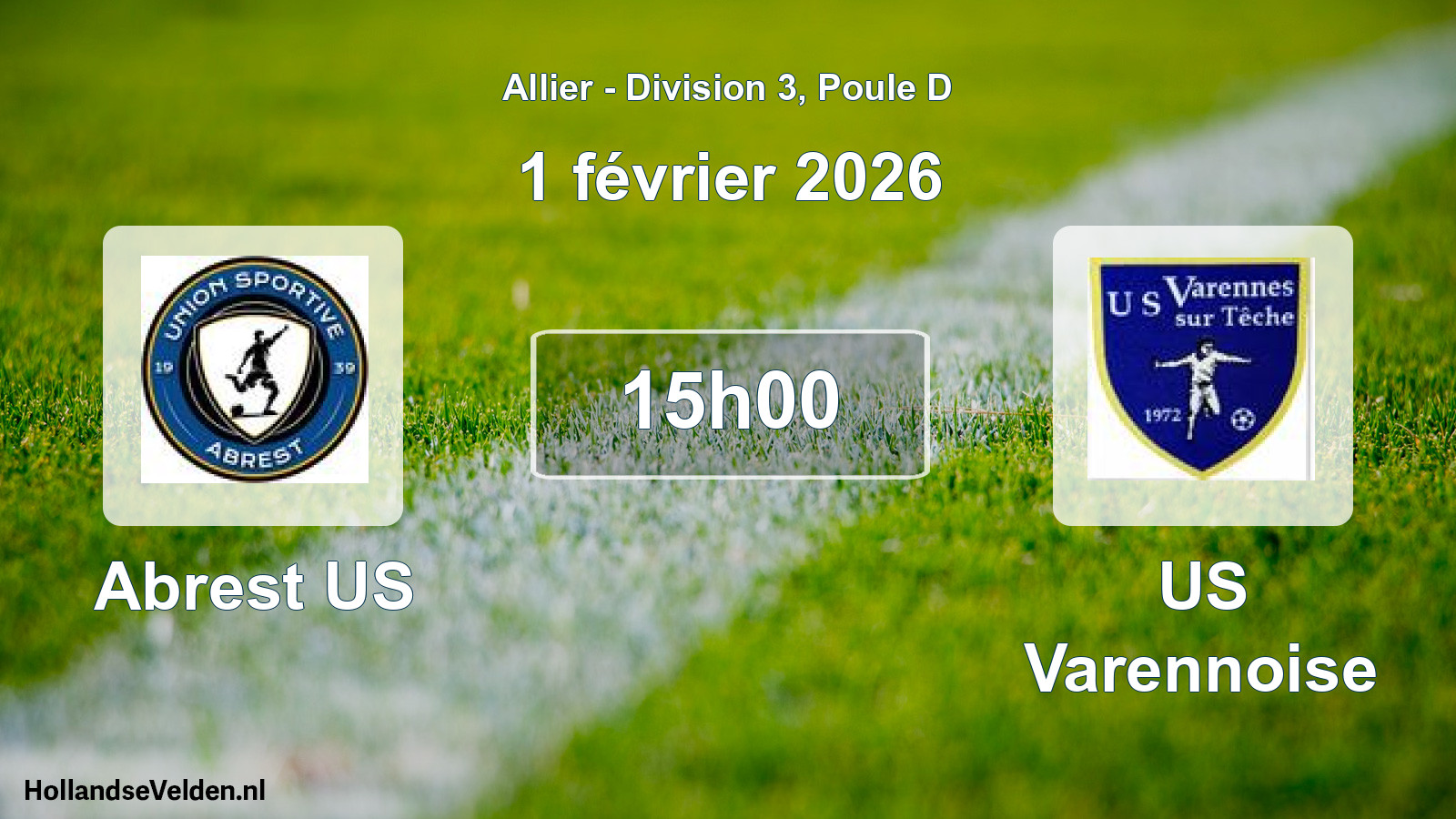 Geplande wedstrijd: Abrest US - US Varennoise (1 februari 2026)