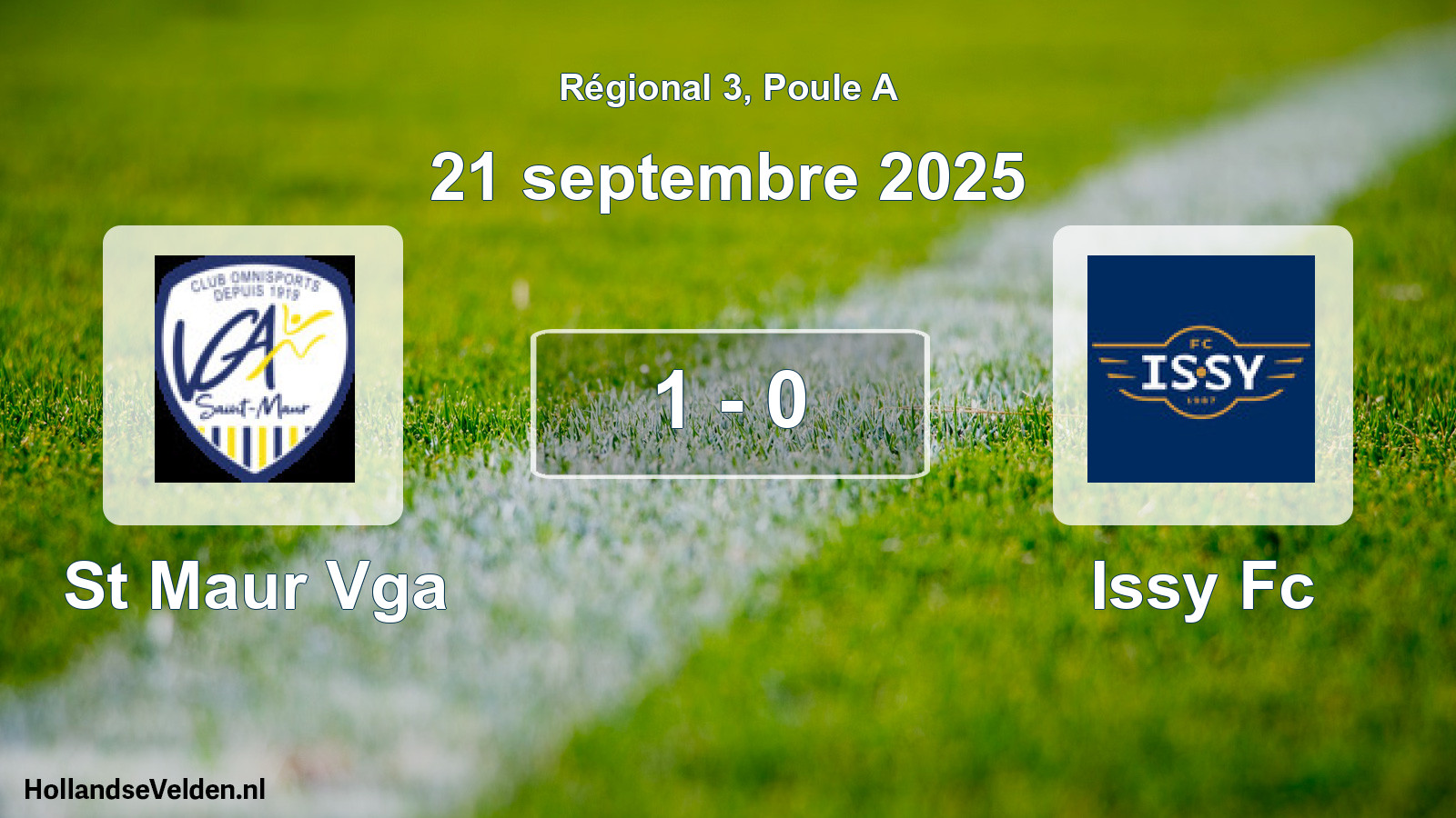 Total number of matches played: St Maur Vga - Issy Fc 1 - 0 (21 September 2025)