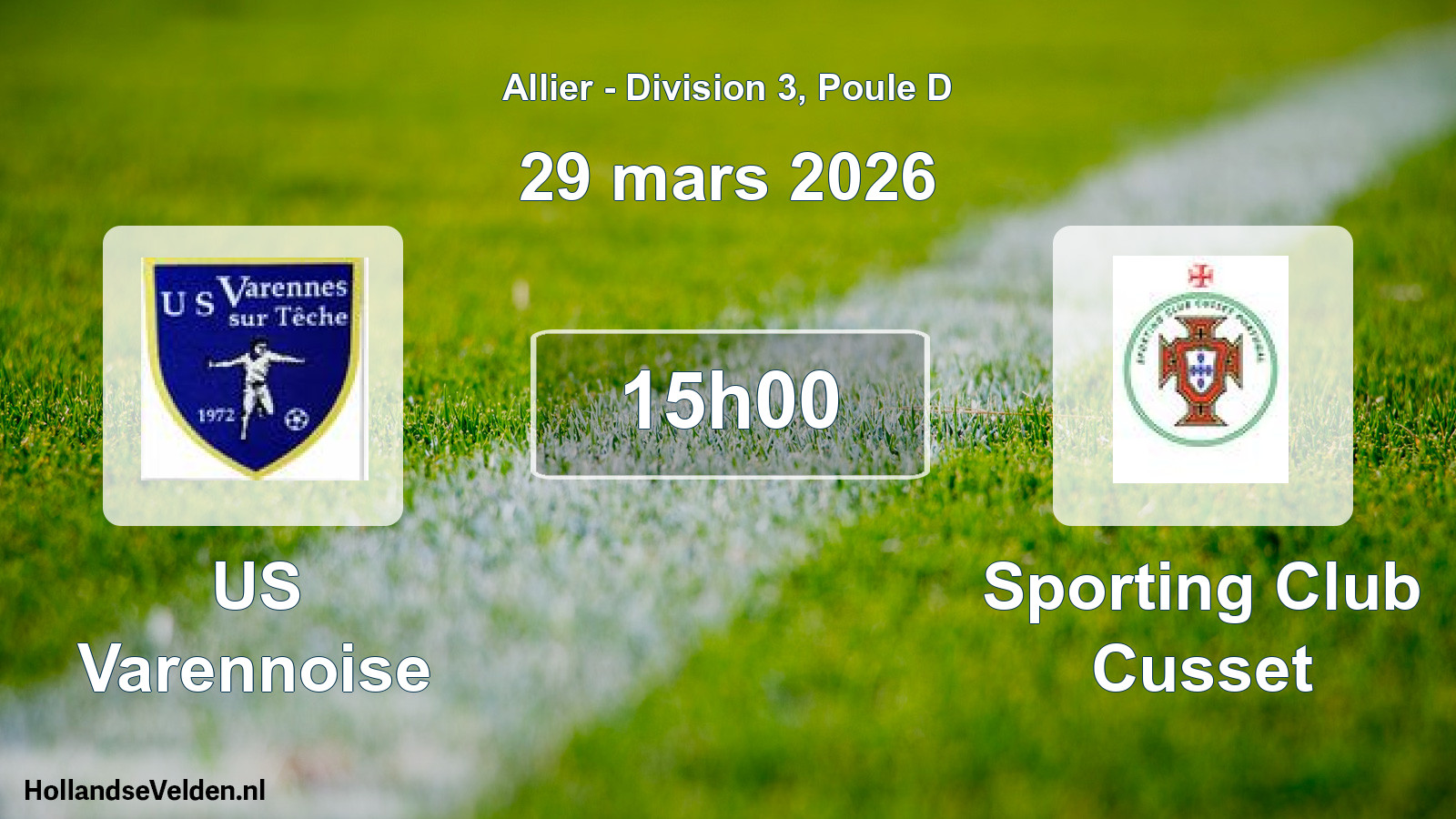 Scheduled Match: US Varennoise - Sporting Club Cusset (29 March 2026)