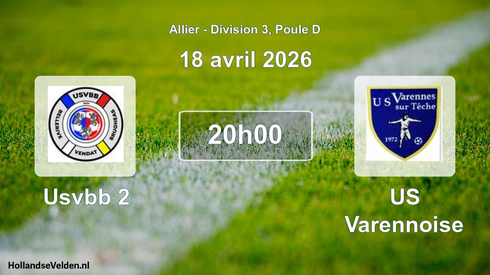 Geplande wedstrijd: Usvbb 2 - US Varennoise (18 april 2026)