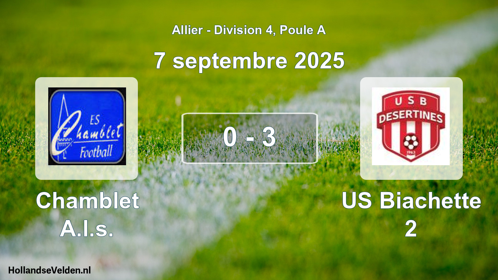 Gespeelde wedstrijd: Chamblet A.l.s. - US Biachette 2 0 - 3 (7 september 2025)