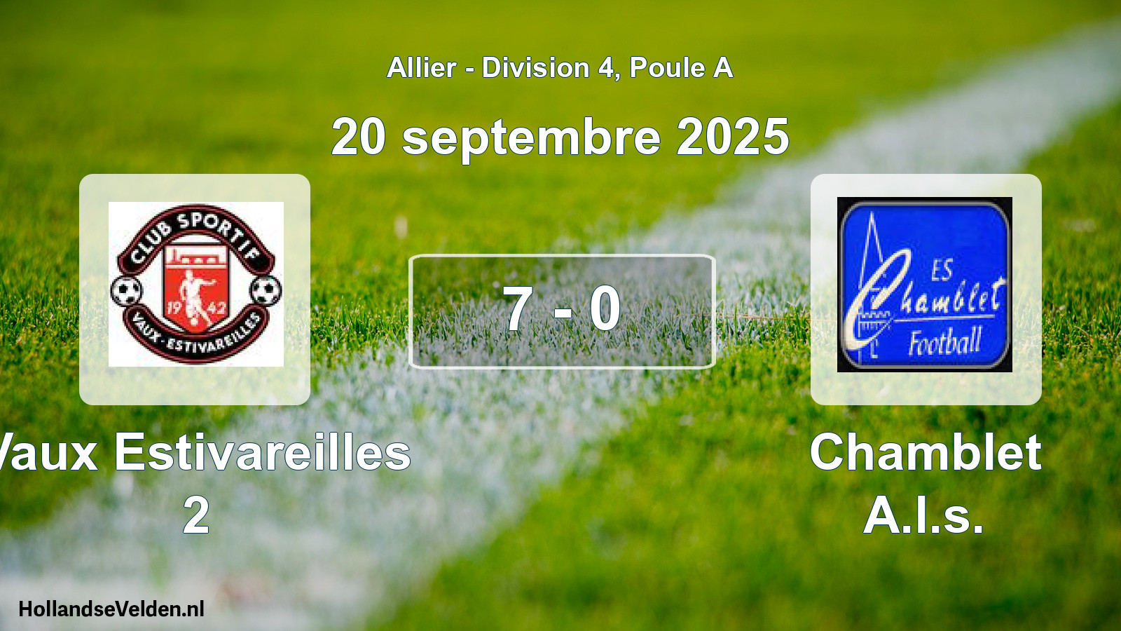 Gespeelde wedstrijd: Vaux Estivareilles 2 - Chamblet A.l.s. 7 - 0 (20 september 2025)