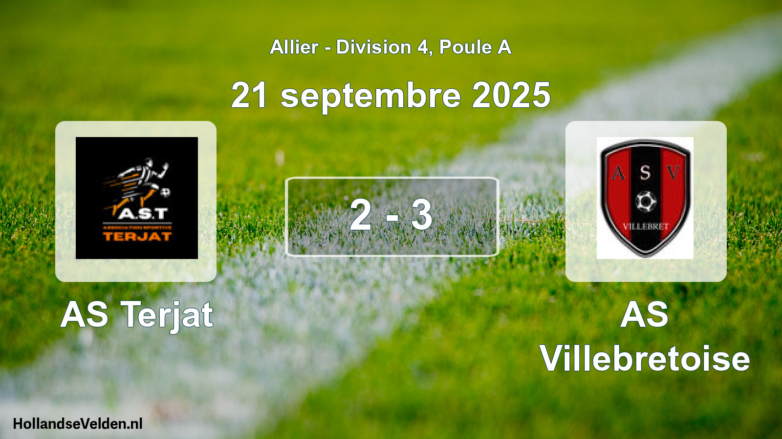 Gespeelde wedstrijd: AS Terjat - AS Villebretoise 2 - 3 (21 september 2025)