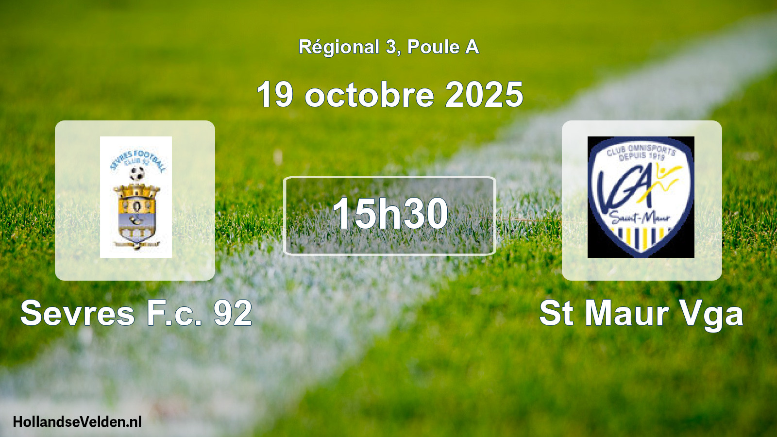 Geplande wedstrijd: Sevres F.c. 92 - St Maur Vga (19 oktober 2025)