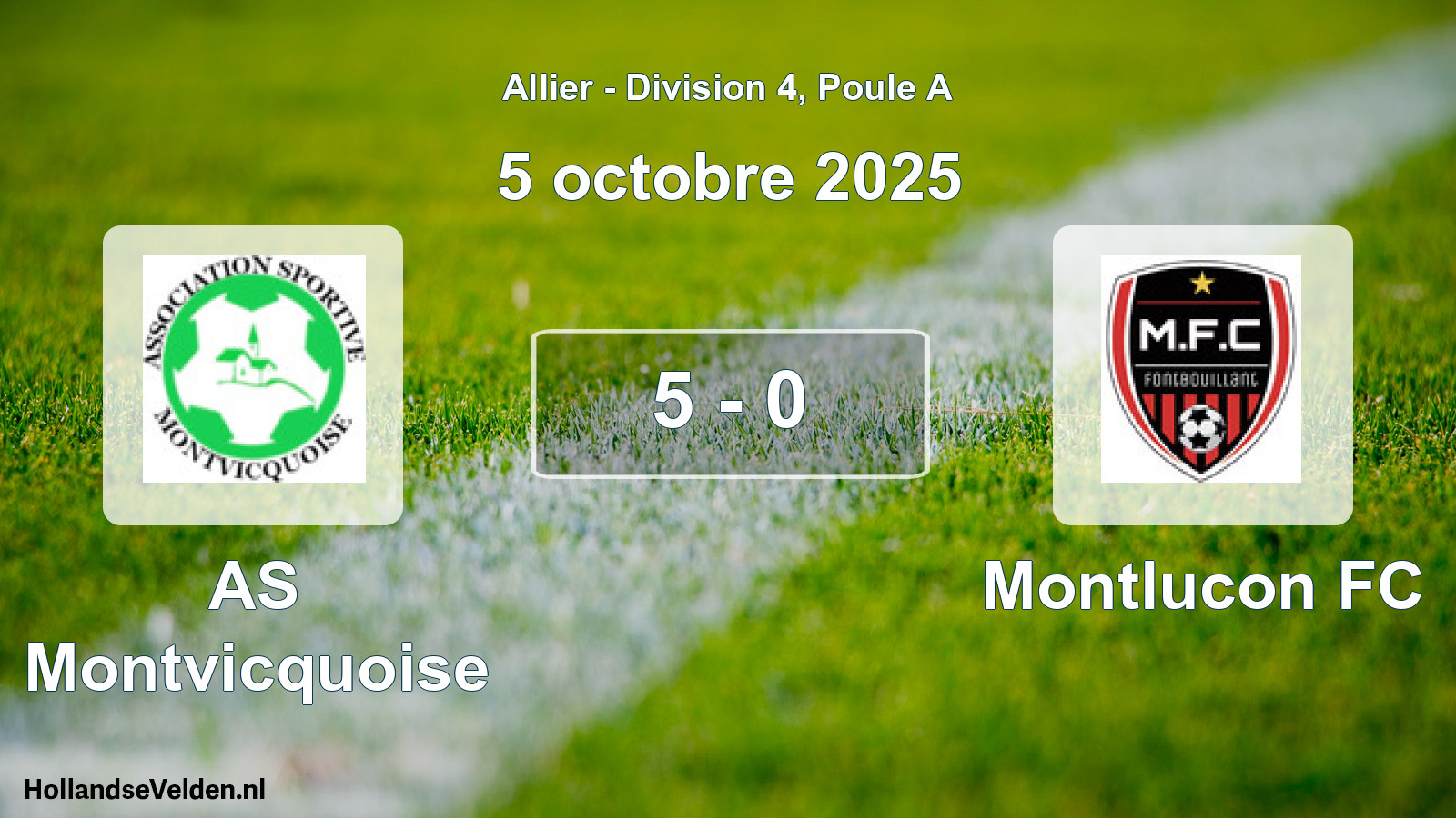 Gespeelde wedstrijd: AS Montvicquoise - Montlucon FC 5 - 0 (5 oktober 2025)