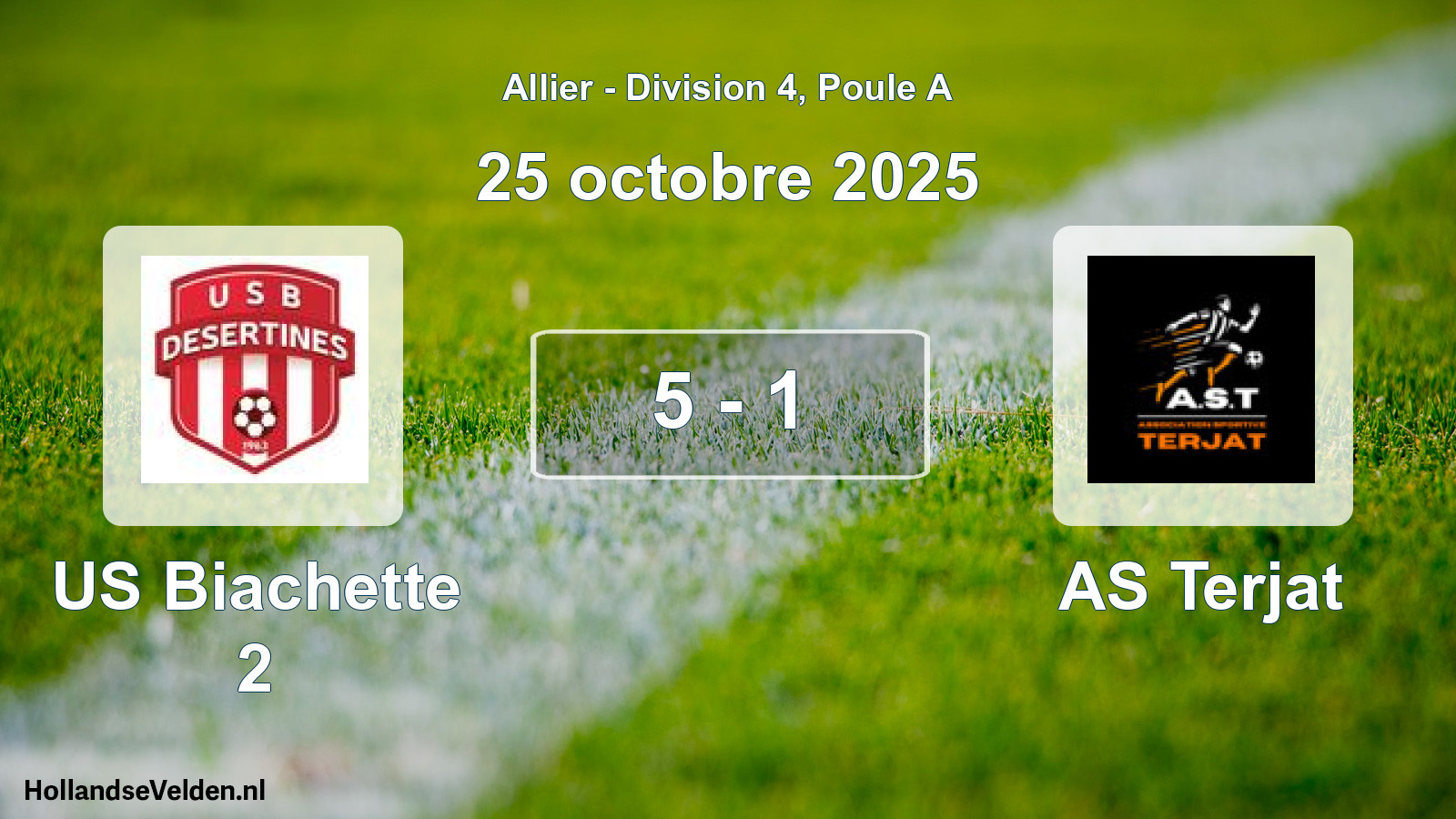 Gespeelde wedstrijd: US Biachette 2 - AS Terjat 5 - 1 (25 oktober 2025)