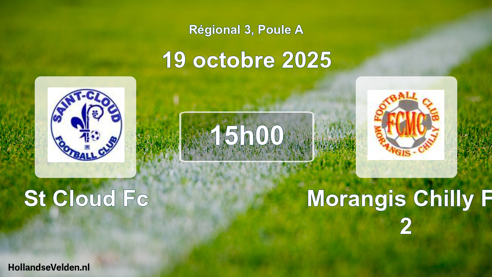 Geplande wedstrijd: St Cloud Fc - Morangis Chilly Fc 2 (19 oktober 2025)