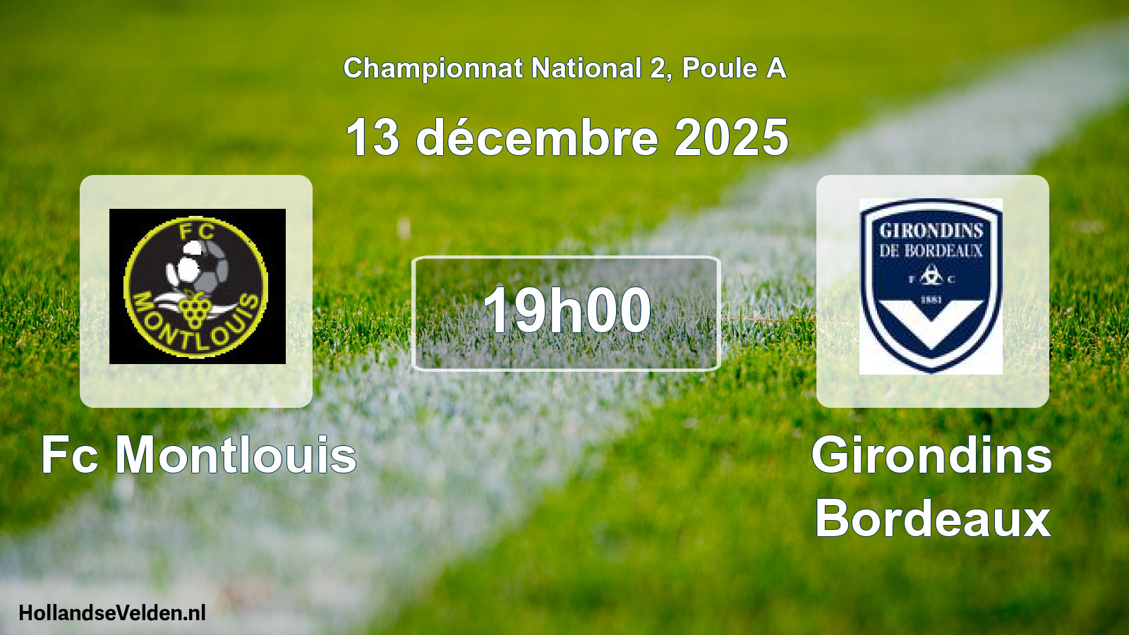 Geplande wedstrijd: Fc Montlouis - Girondins Bordeaux (13 décembre 2025)
