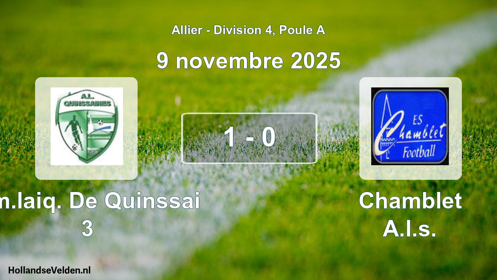 Gespeelde wedstrijd: Am.laiq. De Quinssai 3 - Chamblet A.l.s. 1 - 0 (9 november 2025)