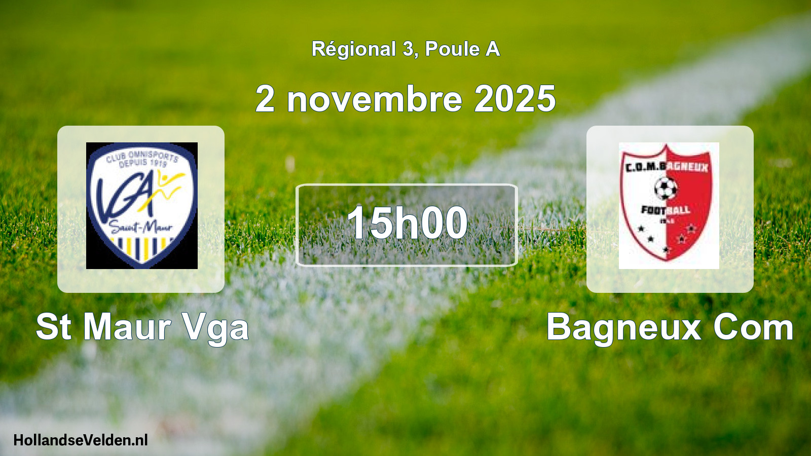 Scheduled Match: St Maur Vga - Bagneux Com (2 November 2025)