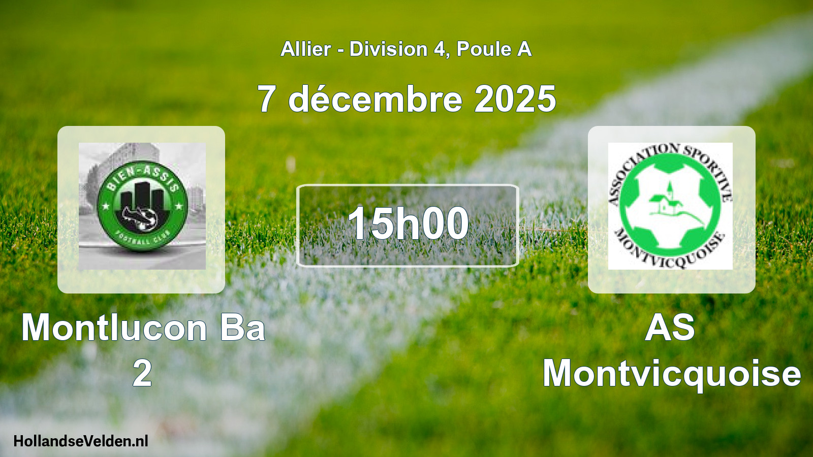 Geplande wedstrijd: Montlucon Ba 2 - AS Montvicquoise (7 december 2025)