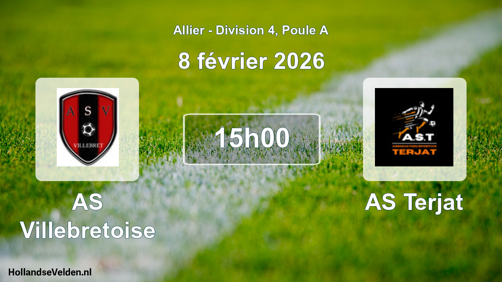 Geplande wedstrijd: AS Villebretoise - AS Terjat (8 februari 2026)
